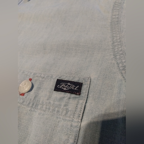 POLO Ralph Lauren Naval Rescue Denim Chambray Light Short Sleeve Button up shirt - Picture 6 of 16